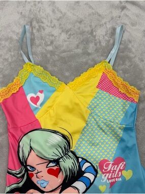 Colorblock Heart Lace Cami Tank Top - Multicolor